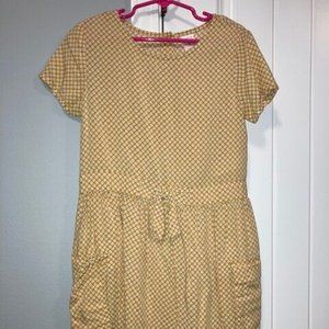 Carter's girls Size 7 dress Mustard yellow flower Pockets Knee New without tags.